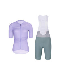 RIVANELLE Cyklistický krátky dres a krátke nohavice - GLAMOR - zelená/fialová